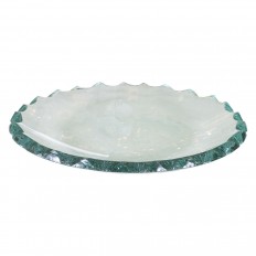 Circular raw edge glass bowl 